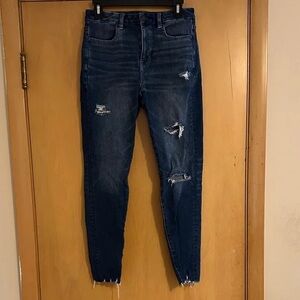 American Eagle Outfitters Ripped Dark Blue Skinny Jeans
